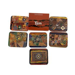 Yijan Australia 6 Drink Coasters Cork Back Garrimulla Artist Gordon Landsen